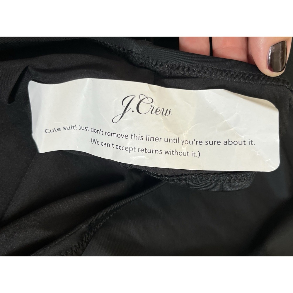 J.CREW Women's Plus 3X Black Lined Keyhole One-Piece Swimsuit NWT Vacation Beach - Picture 3 of 10